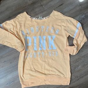 Yellow Off shoulder PINK Sweatshirt